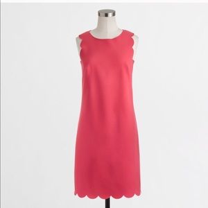 Jcrew Red Scallop Dress